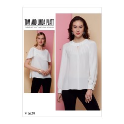 1629 Vogue Tom and Linda Platt Semi Fit Draped Collar Tops Pattern 6-14 or 14-22 Choice New